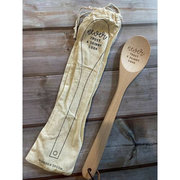 Never Trust A Skinny Cook Wooden Spoon - Picture 1 of 2